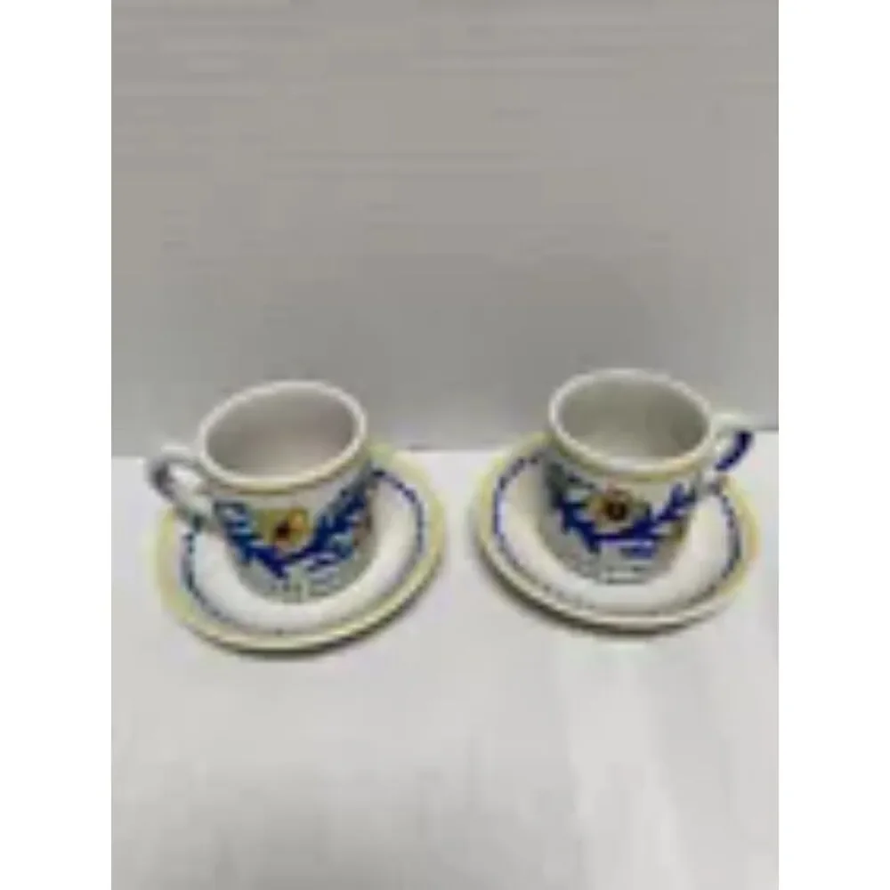 ROMANA SAMBUCA Vintage Italian Espresso Cup 3oz and Saucer Set of 2